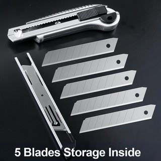 Dao rọc giấy lớn thay lưỡi liên tục , dao trổ 5 lưỡi 18mm thép siêu sắc, cắt giấy, rọc băng dính