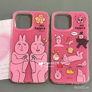 Ốp Điện Thoại Thích Hợp Cho iPhone Funny Pink Rabbit 15 / 14 / 13promax Vỏ Điện Thoại 12 / 11pro Vỏ Mềm xr / xs Vỏ Bảo Vệ Trong Suốt 7plus Chống Sốc NRTH