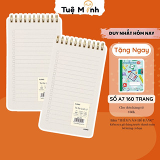 Sổ To Do List sổ check công việc, note tiện lợi MS 955 KLONG lò xo kép bìa nhựa 2 mặt B6 120 trang