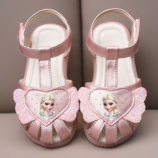 Giày sandal bé gái 2024 phong cách mới bán chạy da thật mềm trẻ em giày công chúa mùa hè velcro bé gái giày