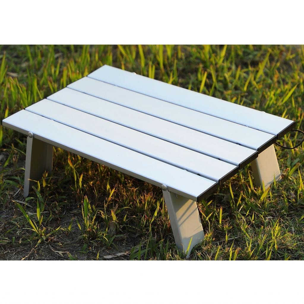 Gugushop Portable Camping Folding Table  Space Saving Small Stable Thickened Outdoor for Beach