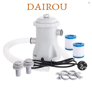 Máy bơm lọc bể bơi DAIROU 330 GPH Máy bơm nước điện với 2 hộp lọc bể bơi Máy bơm bể bơi cấp trên Máy lọc bể bơi nhỏ