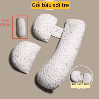 Gối Ôm Bà Bầu Vải Sợi Tre Cao Cấp Nâng Đỡ Bụng, Giảm Đau Lưng, Giúp Mẹ Bầu Ngủ Ngon