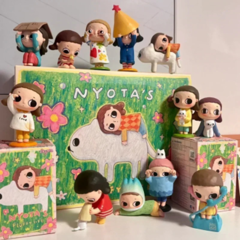 Popmart Nyota Fluffy Life Series Hộp Mù Kawaii Anime Bí Ẩn Bất Ngờ Hộp Đoán Hình Mô Hình Đồ Chơi Hìn