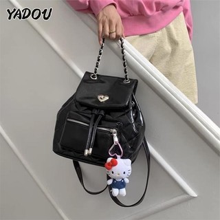 Yadou Ba lô hình thoi nhỏ thời trang ba lô mới một vai thời trang túi xô xích thông thường