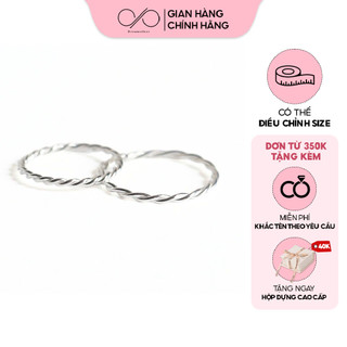 Nhẫn bạc s925 dreamsilver thiết kế xoắn đơn basic cá tính nhiều size unisex nt002