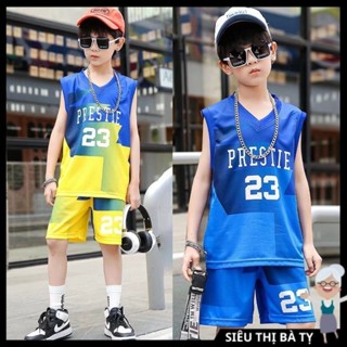  Bộ đồ mùa hè cho bé trai set quần áo ba lỗ thể thao mẫu số 23 size nhỡ đại 18-50kg vải thông hơi Bộ quần áo trẻ em nam 