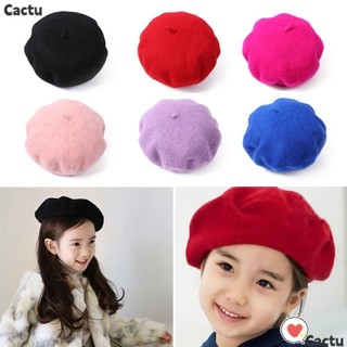 Mũ Beret Vải Len Màu Trơn Giữ Ấm Mùa Đông Kiểu Pháp Màu Sắc Đơn Giản Dành Cho Ba Mẹ Và Bé