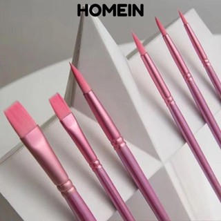 Homein 4 / 6 Chiếc Cọ Màu Nước, Nylon Người Mới Bắt Đầu Nghệ Thuật Sinh Viên Vẽ Tay Màu Nước, Hợp Thời Trang Mũi Nhọn Tròn Đầu Phẳng Mềm Tranh Tóc Chất Liệu Quà Tặng