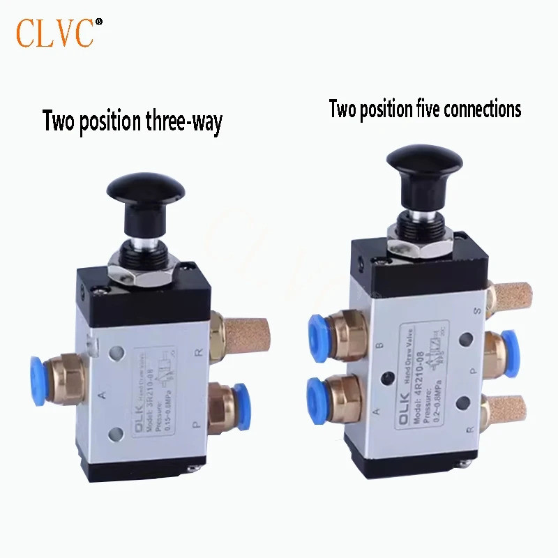 Van điều khiển bằng tay 3 / 2 chiều Van đẩy kéo tay bằng khí nén 3R110-06 3R210-08 Cổng 1 / 8 1 / 4 