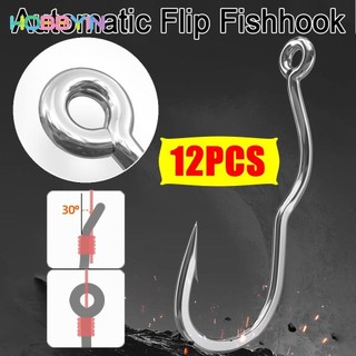 Hobbyin 12 Cái / gói Móc câu cá, Móc câu lật tự động bằng thép Carbon cao bằng thép gai nhọn, chống trượt bằng dụng cụ câu cá mắt