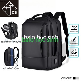 Balo laptop chống sốc chống nước cao cấp  có cổng sạc USB , Balo đựng laptop 15.6 17 inch kích thước lớn