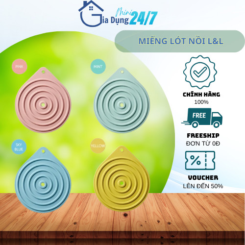 Miếng Lót Nồi LOCK&LOCK Silicone CKT217 - Dày Dặn, Chịu Nhiệt 200°C, Kích Thước 19x16cm