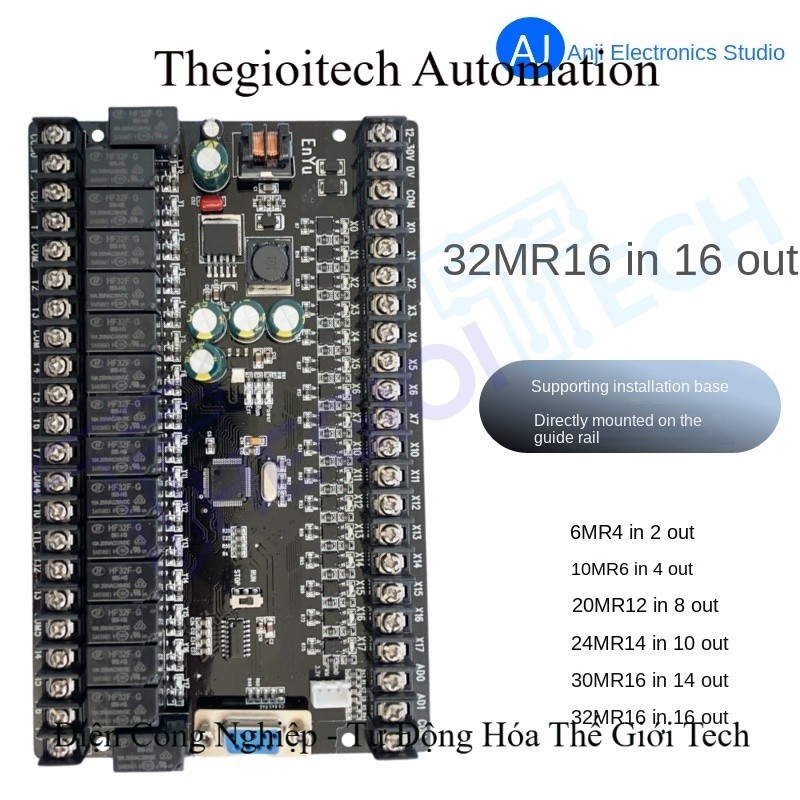 Board Mạch PLC EY FX2N: 48MR 24 input 24 output ngõ ra relay, AD, Nguồn 24VDC, GX Works2 Mitsubishi