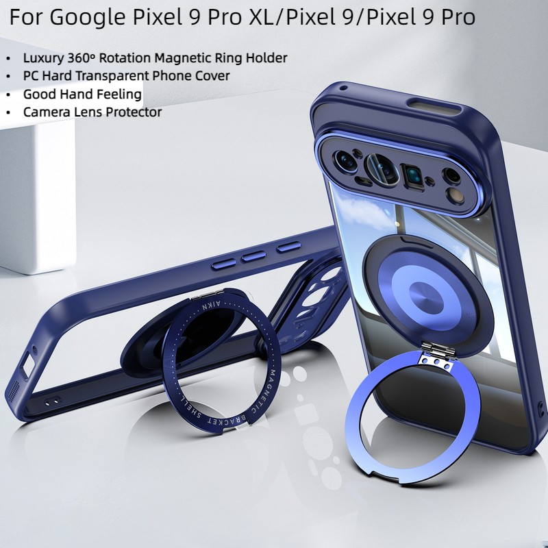 Dành Cho Google Pixel 9 Pro XL Pixel 9 Pro Pixel9 Ốp Lưng Sang Trọng Xoay 360o Từ Tính Giá Đỡ PC Cứn