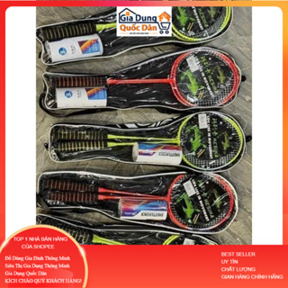 ✨HOT HOT✨ Bộ 2 chiếc vợt cầu lông, kèm 3 quả cầu tập đánh cho học sinh. Tay cầm bằng xốp mềm chống trơn trượt