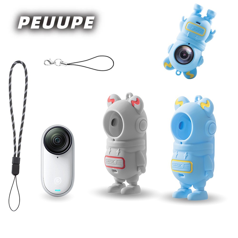 Thumb Camera Silicon Dành Cho Insta360 GO3S Vỏ Ống Kính Dày GO3 Dễ Thương Hình Người Không Gian Chốn