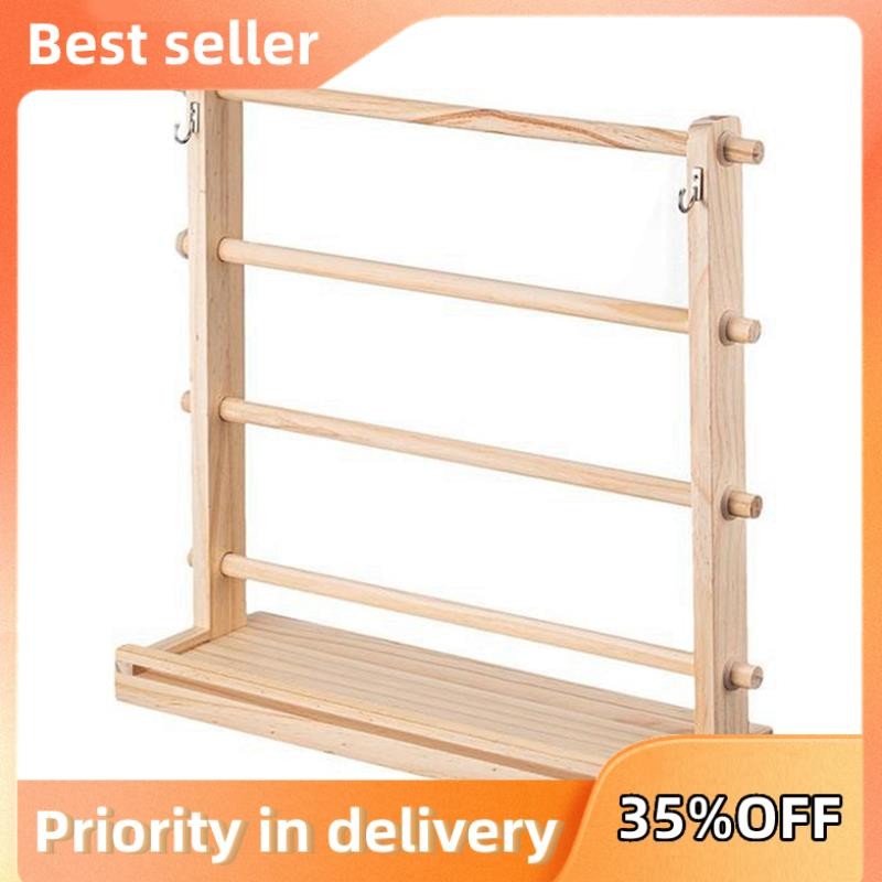 4 Tầng Bằng Gỗ Ruy Băng Giá Ruy Băng Cuộn Giá Đỡ Lưu Trữ Trưng Bày Kệ Thủ Công Ruy Băng Đứng Cho Phò
