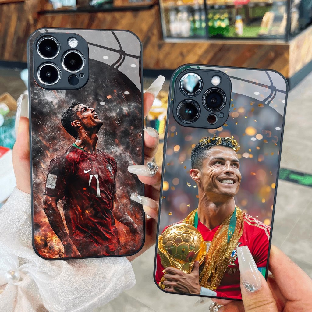 Ốp Kính Cristiano Ronaldo cầu thủ cr7 dành cho iPhone 17 16 15 14 13 12 11 8 7 6 6s 6p 7p 8p 6g 7g 8g Pro Max XR XS xsma