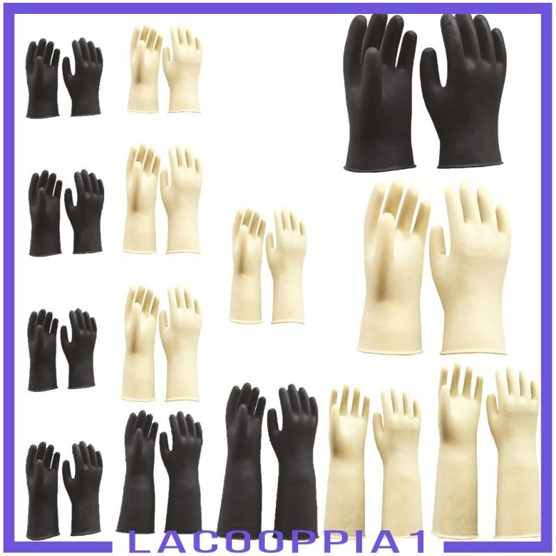 Găng tay cao su công nghiệp hạng nặng Găng tay cao su chống màu đen 31cm