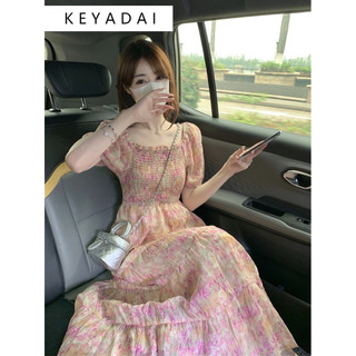 KEYADAI váy Đầm váy nữ body đầm Fashion Vintage Đơn giản xu hướng WLQ24306VY 15Z240411