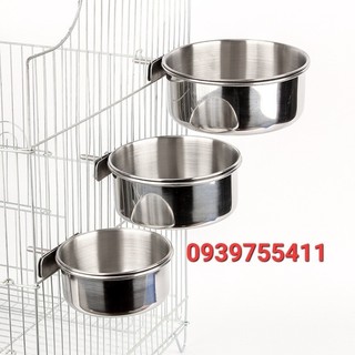 Cóng ăn uống inox 14cm inox cho vẹt máng ăn inox cho cầy hương máng uống inox cho chó máng ăn inox cho mèo