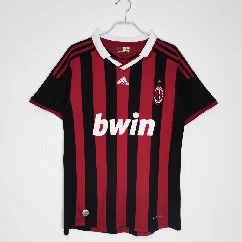 09 10 AC Milan Home Retro Jersey Áo bóng đá thể thao S-XXL