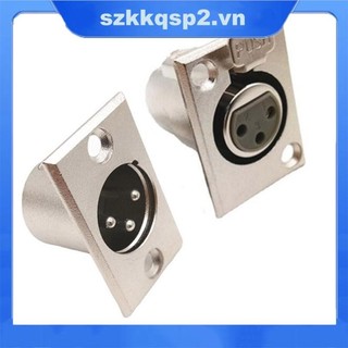 3 pin XLR Nam Nữ Bảng Gắn Khung Điện Kết Nối Jack Ổ Cắm Loại Khung Xe Kim Loại VNK2
