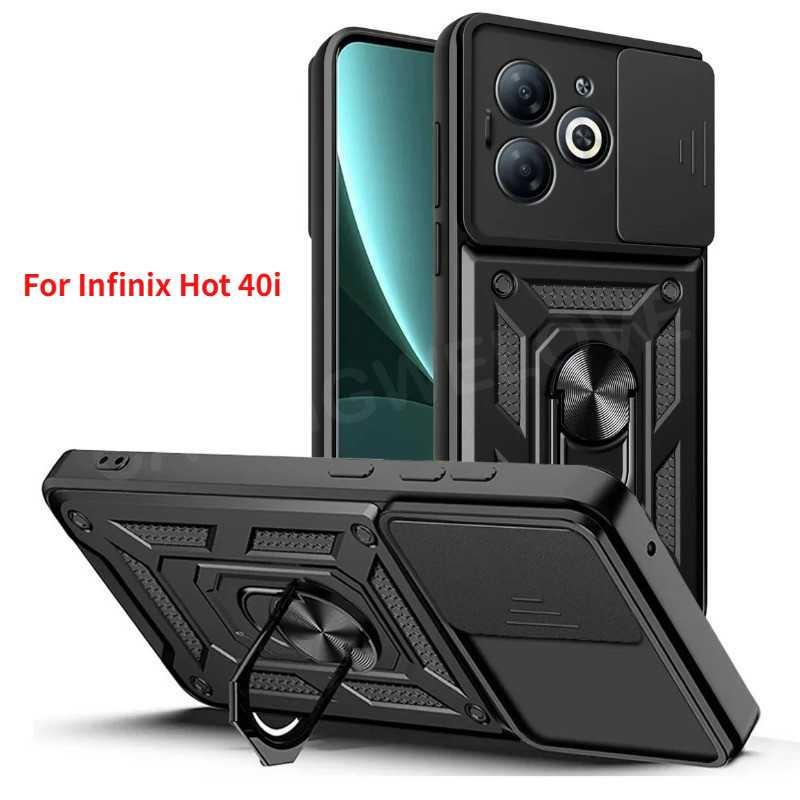Armor Capa cho Infinix Hot 40i Smart 8 Infinix Hot40i Hot 50i Smart 8 Pro Vỏ bảo vệ ống kính trượt V