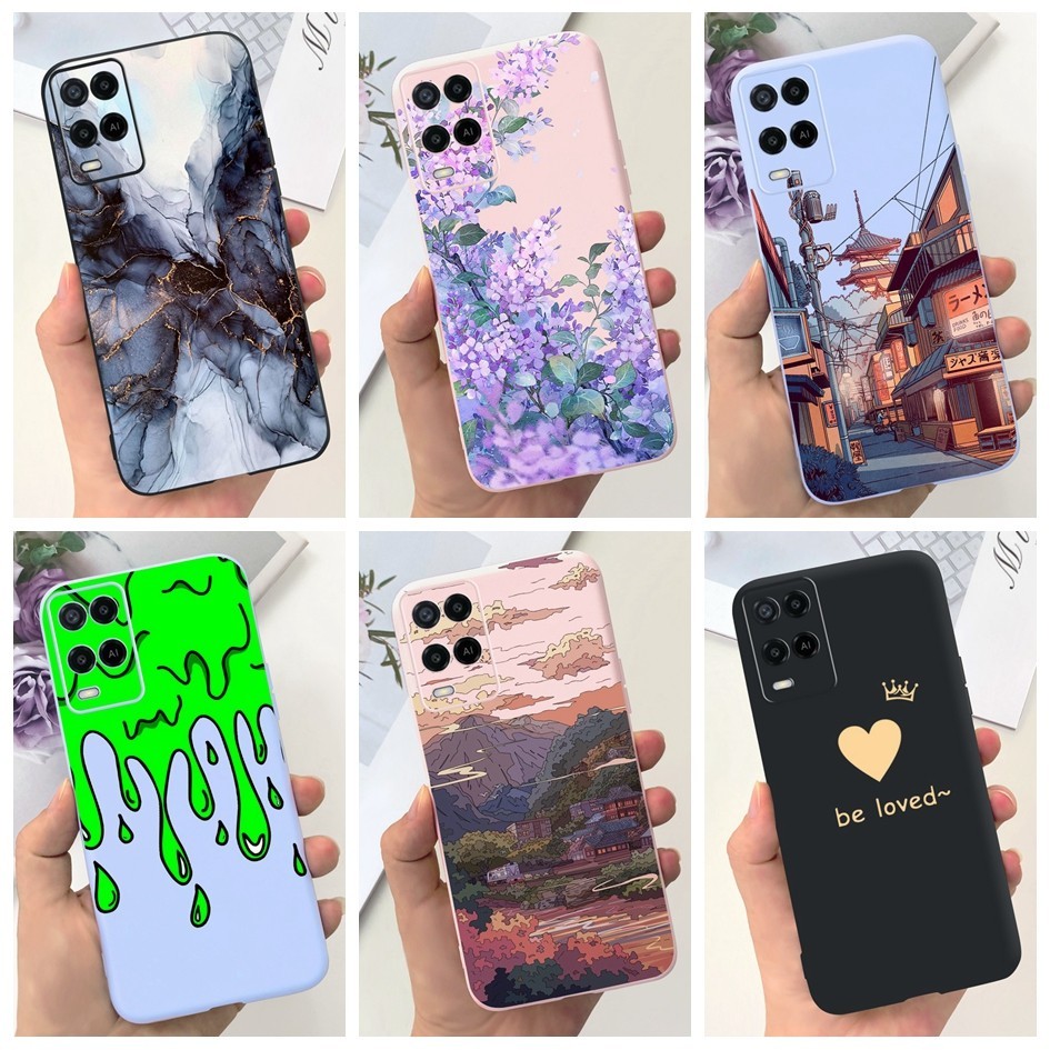 Dành Cho OPPO A54 Vỏ CPH2239 Vỏ Điện Thoại Silicon Mềm Sơn Đá Cẩm Thạch Sang Trọng Cho OPPO A54 4G A