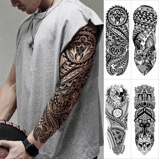  Tay Lớn Tay Hình Xăm Hình Học Bộ Lạc Chống Thấm Nước Tạm Thời Tatto Miếng Dán Maori Totem Đầu Lâu Cơ Thể Nghệ Thuật Full Giả Tatoo Nữ Nam Chất Lượng Cao 