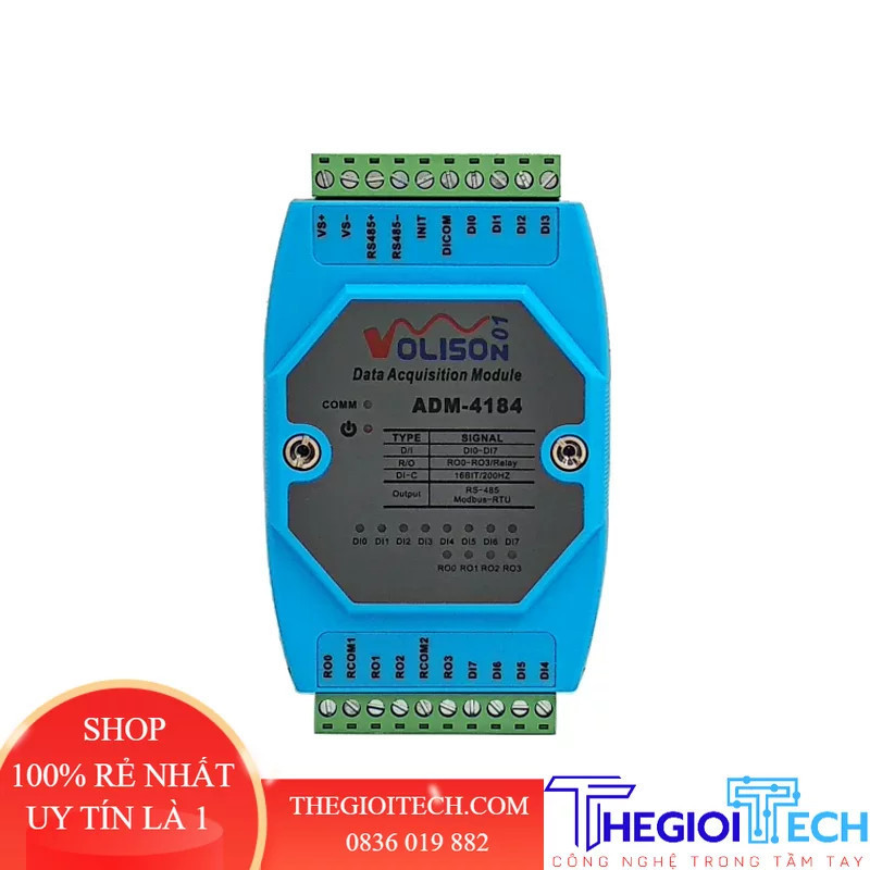 Công tắc thu thập kỹ thuật số 8 kênh DI/DO 4CH Mô-đun điều khiển rơle MODBUS RS485 Giao tiếp