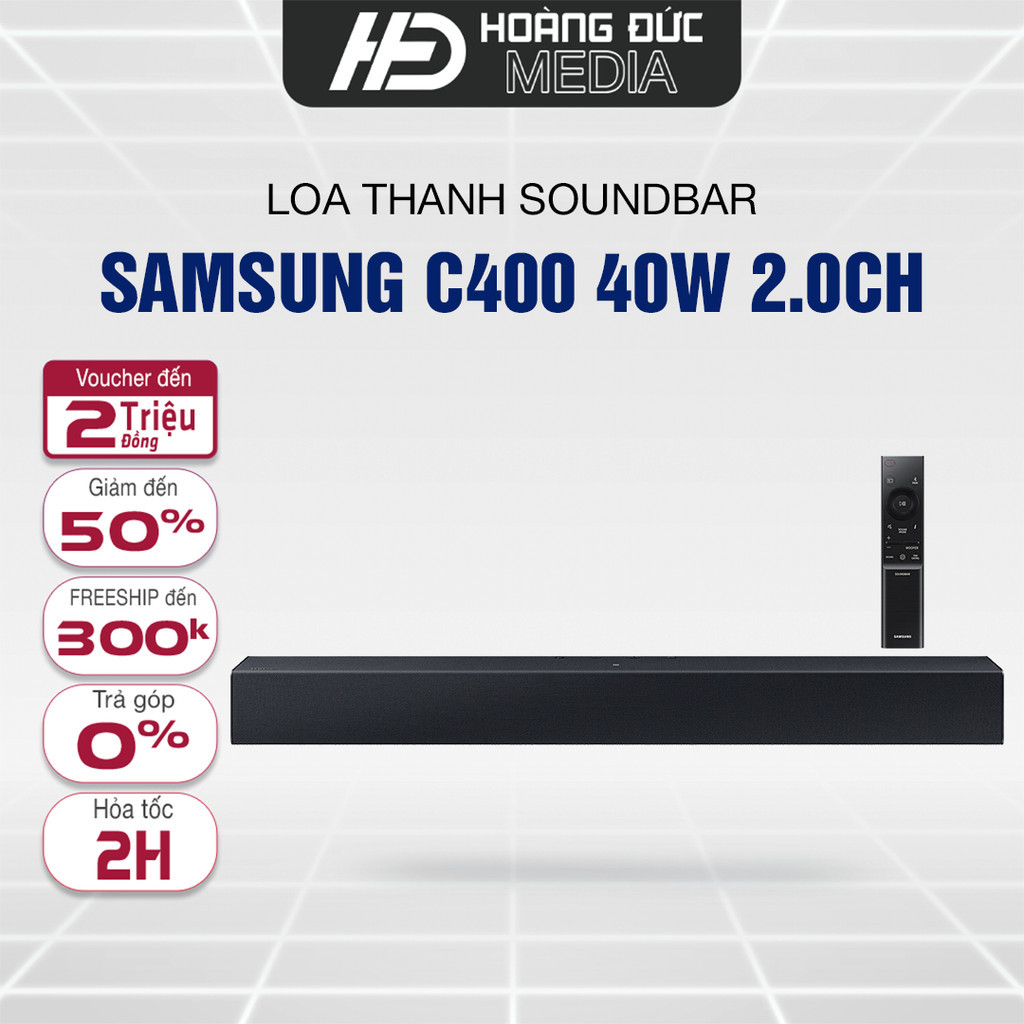 Loa thanh Samsung HW-C400/XV (2024) và HW-B400F (2025) 40W 2.0 - hàng chính hãng - bảo hành 12 tháng