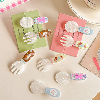 Hoạt Hình Con Chó Con Thìa Nĩa Kẹp Tóc Nữ trán Nổ Kẹp Mỏ Vịt Dễ Thương Kẹp Mũ Đội Đầu