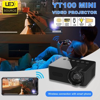 Yt100 Máy Chiếu Mini Video Di Động Wifi Thông Minh Di Động Rạp Hát Tại Nhà Không Dây Đa Màn Hình IPhone Android Rạp Chiếu Phim Trẻ Em Quà Tặng