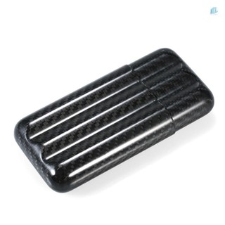 Hộp đựng 3 cốc bằng sợi Carbon màu đen Hộp đựng xì gà nhẹ Giá đỡ ống đựng xì gà du lịch cho tối đa 57 chiếc nhẫn Máy đo xì gà
