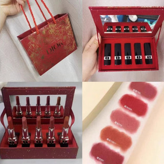 Dior Floral Brilliant Blue Gold Mouth Red Set 1.5g * 5 hộp quà tặng son môi quà tặng ngày lễ cho bạn gái