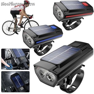 Đèn pha xe đạp năng lượng mặt trời Sạc USB 250LM Đèn xe đạp LED chống nước có còi