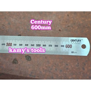 Thước lá inox Century 600mm 2 hệ inch và mét bản 30mm dày 1mm