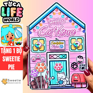 ĐỒ CHƠI NGÔI NHÀ BÚP BÊ GIẤY CẮT THỦ CÔNG DIY - Ngôi nhà của bé  Cat House In Quiet Book