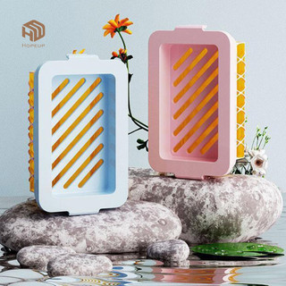 HOPEUP Hộp xà phòng 2 trong 1 Lưới đàn hồi cao Hộp đựng bong bóng xà phòng thoát nước hai lớp Bảo quản làm sạch xà phòng Hộp tạo bọt Phòng tắm Nhà bếp Tiết kiệm xà phòng