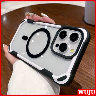  WUJU Silicone Hybrid Chống Sốc Giáp Acrylic Từ Tính Trong Suốt Ốp lưng Tương Thích Cho iPhone 17 16 15 14 13 12 11 Pro Max Plus Air Ốp Lưng Cứng Sạc Không Dây Ốp Lưng 