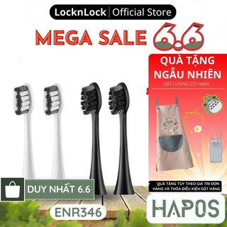 Bộ 4 đầu thay thế cho bàn chải điện LocknLock ENR346 mã ENR546WHT 2 màu đen trắng - Chính Hãng - HAPOS MALL OFFICIAL