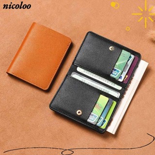 Túi đựng thẻ NICOLOO, Ví đựng thẻ mềm gấp, Ví nhỏ bằng da siêu mỏng đơn giản dành cho nam nữ
