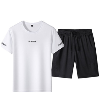 Bộ thời trang nam Bộ đồ thể thao Áo thun và quần short khô nhanh Bộ quần áo nam