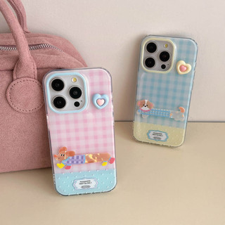 Ốp lưng cứng Tương thích với iPhone 12 12Pro 12ProMax 13 13Pro 13ProMax 14 14Pro 14ProMax 15 15Pro 15ProMax Vỏ hoa văn xúc xích ca rô cho chó