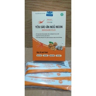 [Hộp 20 gói/10ml]Siro Yến sào Ăn Ngủ Ngon Nidosure Plus⚡Bồi bổ sức khoẻ ⚡cho người lớn và trẻ em