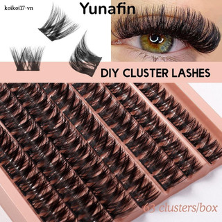 Yunafin Lông mi giả, Lông mi trang điểm Lông mi mờ Lông mi dài dày, Sợi nhân tạo DIY Phân đoạn Khối lượng đáng kể Mở rộng mắt Phụ nữ