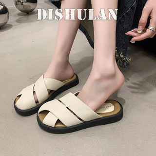DISHULAN  dép sandal nữ dép bánh mì nữ dép bánh mì Chống Trượt Đẹp đẽ Mềm mại Điệu đà Tiện lợi Thể thao Đẹp FDL2460UWJ 27Z240702
