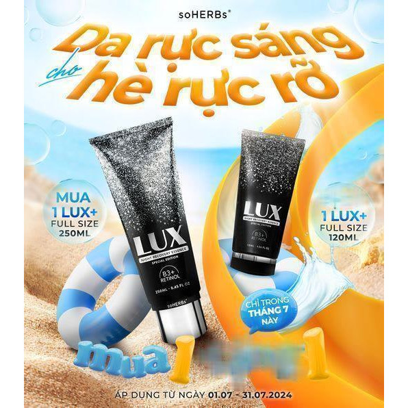 MINI Kem Body Lux Retinol B3 Dưỡng Trắng Ban Đêm SOHERBS - Lux Night Recovery Essence 120ml